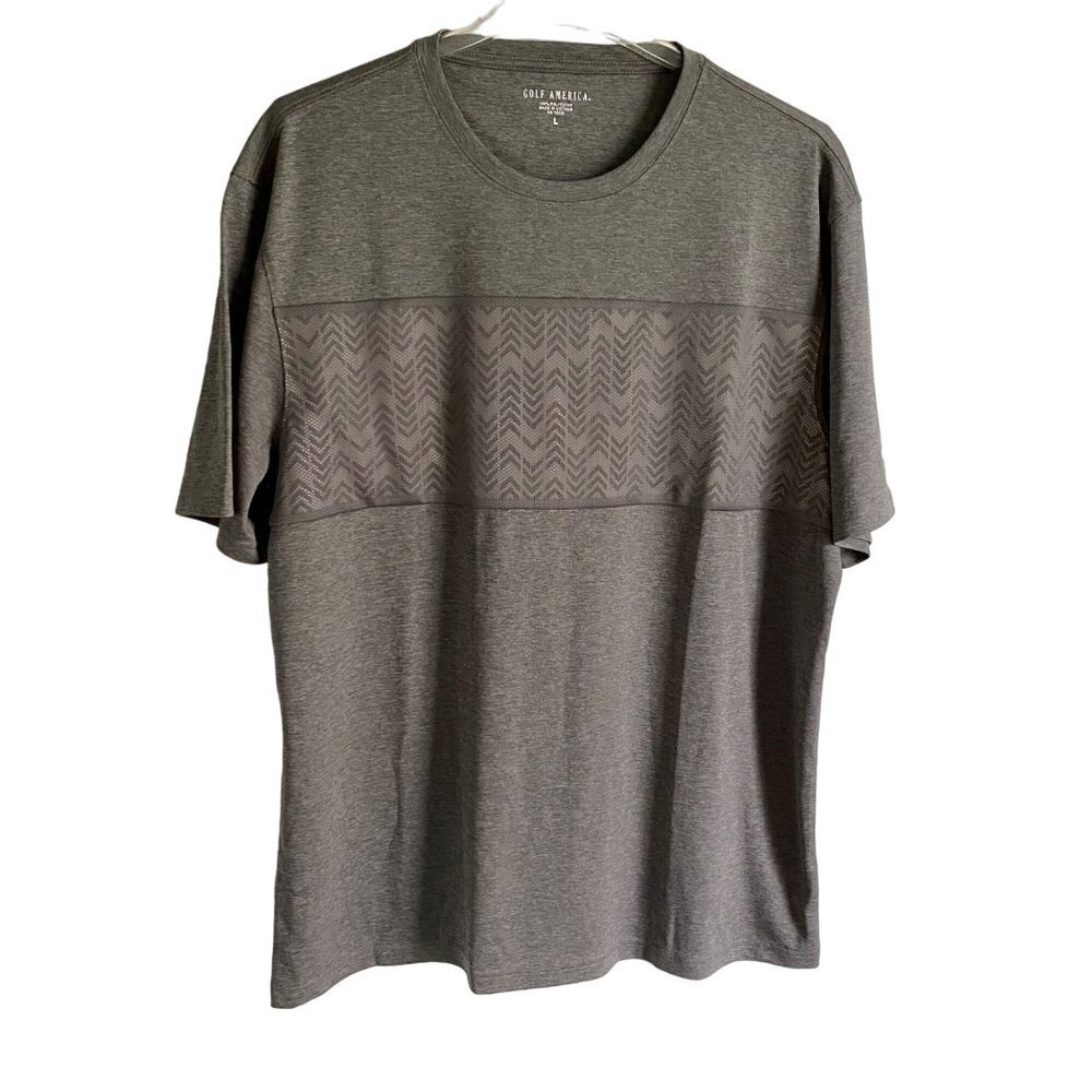 Golf America Gray Short Sleeve Polyester Men's Shirt Large